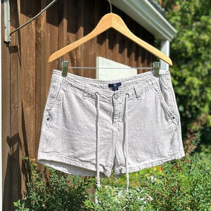 Gap Linen Mix Shorts -  adjustable pull tie waist - size 8